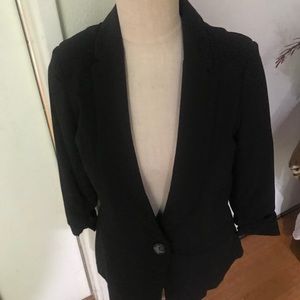 Used XOXO Black jacket with 3/4 Shirred sleeves
